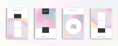 Minimal modern cover design. Dynamic colorful gradients. Future geometric patterns. Blue, pink, yellow, green, orange, purple placard poster template.のイラスト素材