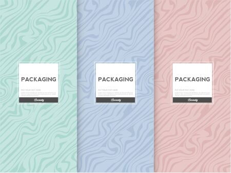 Chocolate bar packaging set. Trendy luxury product branding template with label pattern for packaging. Vector design.のイラスト素材