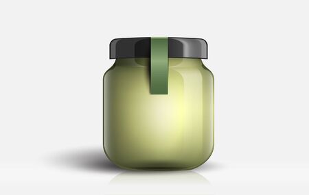 Jam jar glass isolated on white background.のイラスト素材