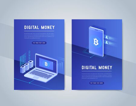 Effective template technology data, mining server farm room and smart digital devices such as phone ,computer, data, data processing vector illustration.のイラスト素材