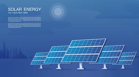 Ecology solar cell system diagram. Can be used for workflow layout, banner, diagram, web design, timeline, info chart, statistic brochure template.のイラスト素材