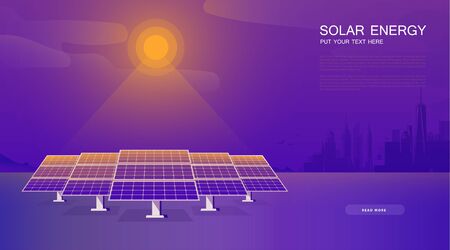 Ecology solar cell system diagram. Can be used for workflow layout, banner, diagram, web design,...