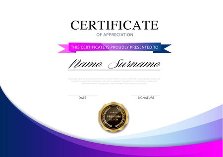 diploma certificate template black and gold color with luxury and modern style vector image.のイラスト素材