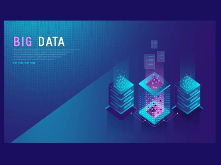 Effective template technology data, mining server farm room and smart digital devices such as phone ,computer, data, data processing vector illustration.のイラスト素材