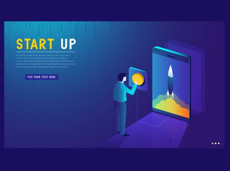 Effective template technology data, mining server farm room and smart digital devices such as phone ,computer, data, data processing vector illustration.のイラスト素材