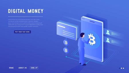 Effective template technology data, mining server farm room and smart digital devices such as phone ,computer, data, data processing vector illustration.のイラスト素材