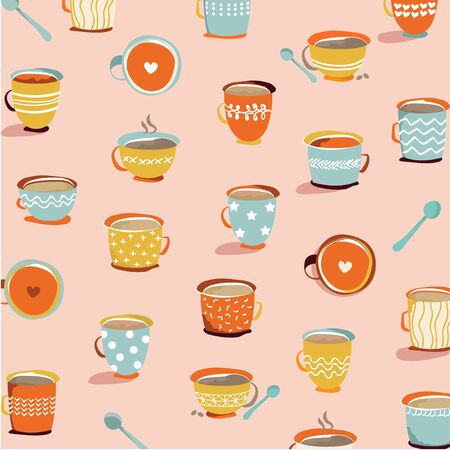Coffee icons, design templates for coffee ads with retro ingredient plants and minimal designs, social medi stories for shop and house.のイラスト素材