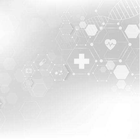 health care and science icon pattern medical innovation concept background vector design.のイラスト素材