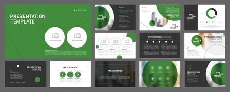 Business presentation templates set. use in presentation, flyer and leaflet, corporate report, marketing, advertising, annual report, banner, annual report brochure, company profile.の写真素材