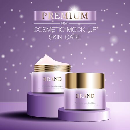 Hydrating facial cosmetic moisturizer cream white for annual sale. Vector illustration.の写真素材