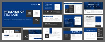 Business presentation templates set. use in presentation, flyer and leaflet, corporate report, marketing, advertising, annual report, banner, annual report brochure, company profile.の写真素材