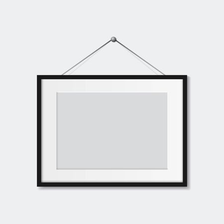 Realistic photo frame isolated. Vector template for picture. Blank white picture frame mockup template. Empty framing for your design. Vector illustrationの写真素材