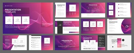 Business presentation templates set. use in presentation, flyer and leaflet, corporate report, marketing, advertising, annual report, banner, annual report brochure, company profile.の写真素材