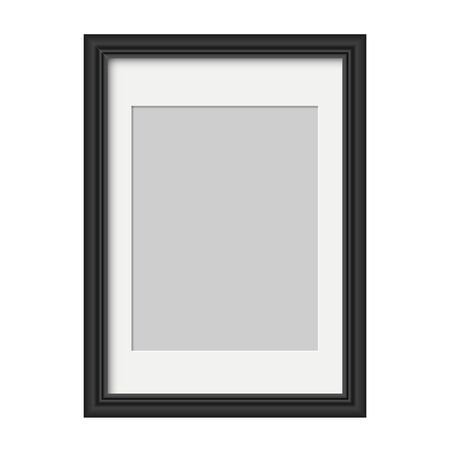 Realistic photo frame isolated. Vector template for picture. Blank white picture frame mockup template. Empty framing for your design. Vector illustrationの写真素材