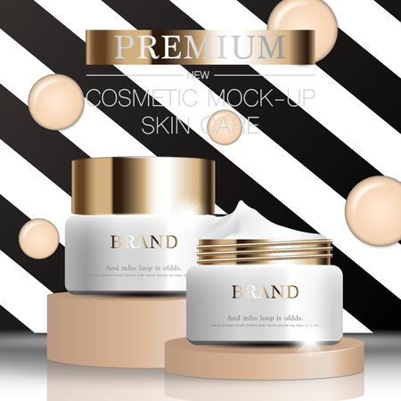 Hydrating facial cosmetic moisturizer cream white for annual sale. Vector illustration.の写真素材
