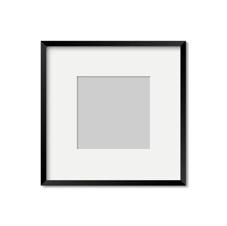 Realistic photo frame isolated. Vector template for picture. Blank white picture frame mockup template. Empty framing for your design. Vector illustrationの写真素材