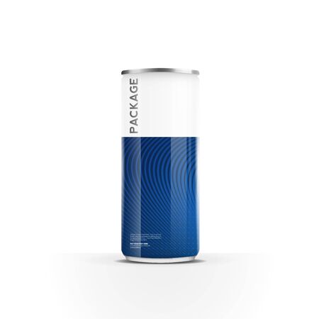 Aluminium cans for beer, water, juice energy drink or soda pack mock up template design on white background.vector.のイラスト素材