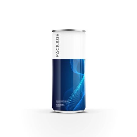 Aluminium cans for beer, water, juice energy drink or soda pack mock up template design on white background.vector.のイラスト素材