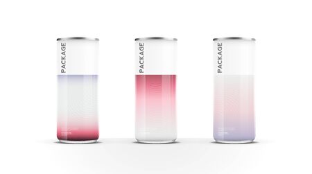 Aluminium cans for beer, water, juice energy drink or soda pack mock up template design on white background.vector.のイラスト素材