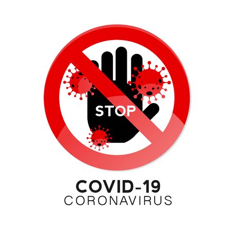 Stop coronavirus. Coronavirus outbreak. The danger of coronavirus and the risk to public health. medical concept with dangerous cells.のイラスト素材