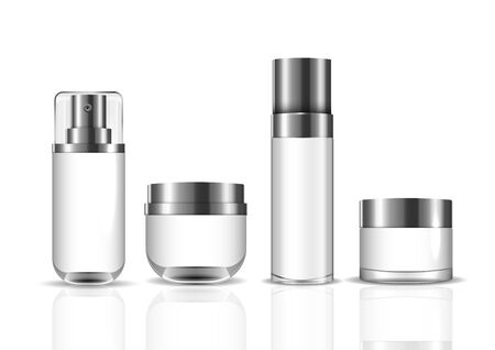 Packaging cosmetic beauty cream bottle for luxury cosmetic product. bottle for liquid, skin care cream. vector design.のイラスト素材