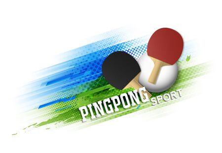 Ping-pong competition tournament template poster or banner vector design.のイラスト素材