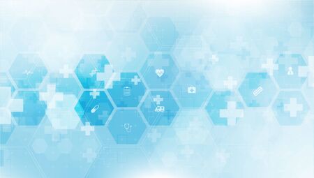 health care and science icon pattern medical innovation concept background vector design.のイラスト素材