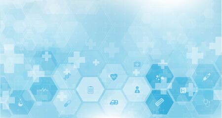 health care and science icon pattern medical innovation concept background vector design.のイラスト素材