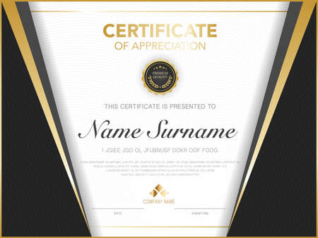 diploma certificate template red and gold color with luxury and modern style vector image, suitable for appreciation.  Vector illustration.のイラスト素材
