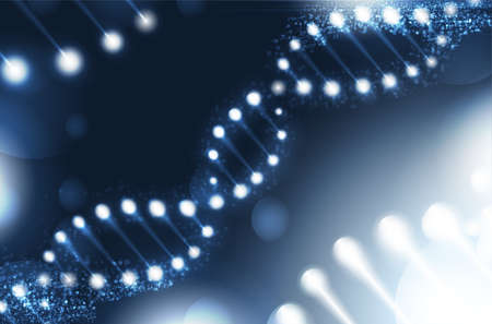 DNA digital, sequence, code structure with glow. Science concept and nano technology background. vector design.	のイラスト素材