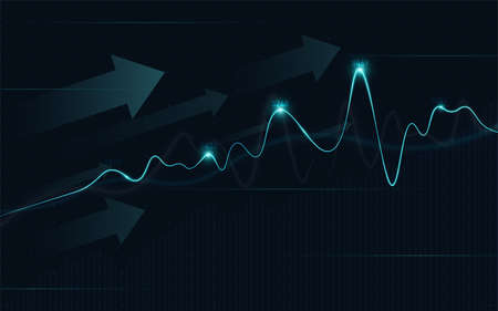 Financial stock market graph on stock market investment trading, Bullish point, Bearish point. trend...