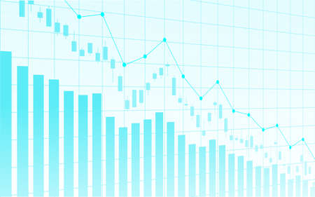 Financial stock market graph on stock market investment trading, Bullish point, Bearish point. trend of graph for business idea and all art work design. vector illustration.のイラスト素材