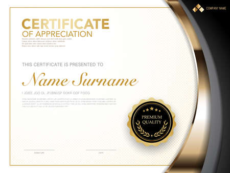 diploma certificate template red and gold color with luxury and modern style vector image, suitable for appreciation.  Vector illustration.のイラスト素材