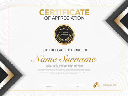 diploma certificate template red and gold color with luxury and modern style vector image, suitable for appreciation.  Vector illustration.のイラスト素材