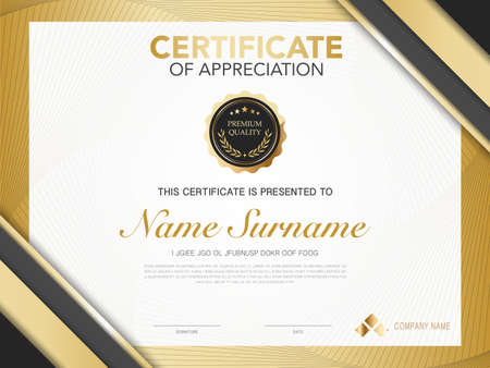 diploma certificate template red and gold color with luxury and modern style vector image, suitable for appreciation.  Vector illustration.のイラスト素材