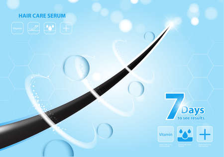 Hair care serum follicle diagnostics. Anatomy skin, medical human, epidermis layer, vector illustration design.のイラスト素材
