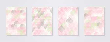 Minimal modern cover design. Dynamic colorful gradients. Future geometric patterns. Blue, pink, yellow, green, orange, purple placard poster template.のイラスト素材