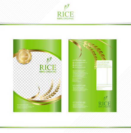 Rice food or thai food, banner and poster template vector design.のイラスト素材