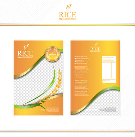 Rice food or thai food, banner and poster template vector design.のイラスト素材