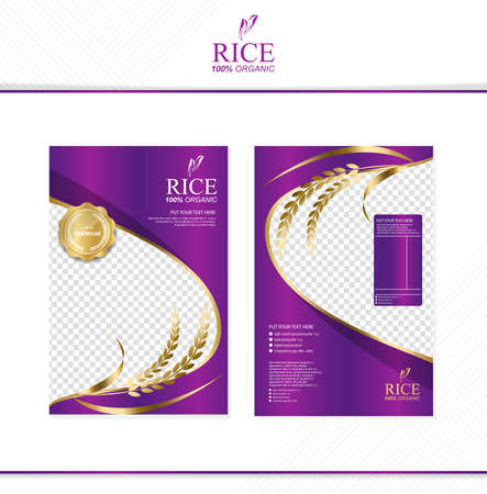 Rice food or thai food, banner and poster template vector design.のイラスト素材
