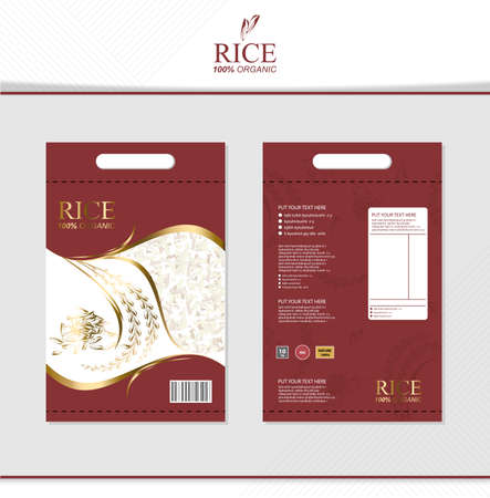Rice food or thai food, banner and poster template vector design.のイラスト素材