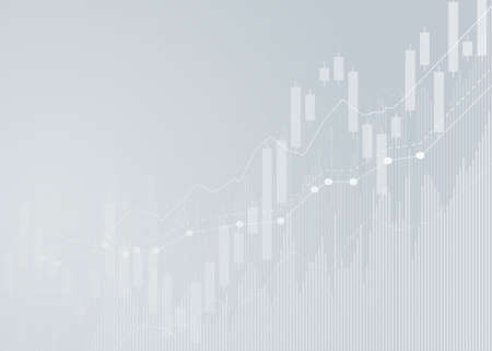 Business candle stick graph chart of stock market investment trading, Bullish point, Bearish point. trend of graph vector design.のイラスト素材
