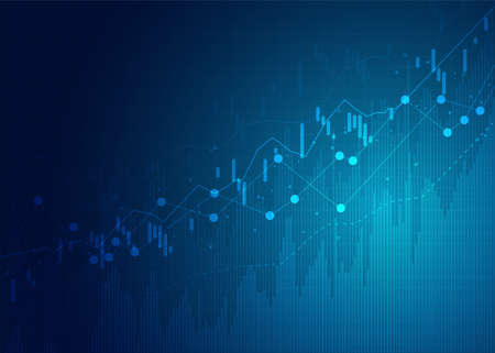 Business candle stick graph chart of stock market investment trading, Bullish point, Bearish point. trend of graph vector design.のイラスト素材