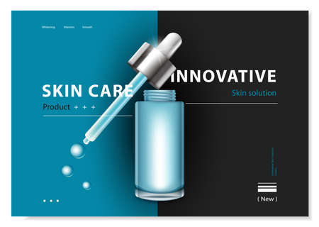 cosmetic cream and body lotion poster premium skin care products vector design.のイラスト素材