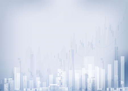 City background architectural with drawings of modern for use web, magazine or poster vector design.のイラスト素材