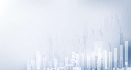City background architectural with drawings of modern for use web, magazine or poster vector design.のイラスト素材
