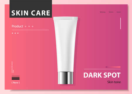 cosmetic cream and body lotion poster premium skin care products vector design.のイラスト素材