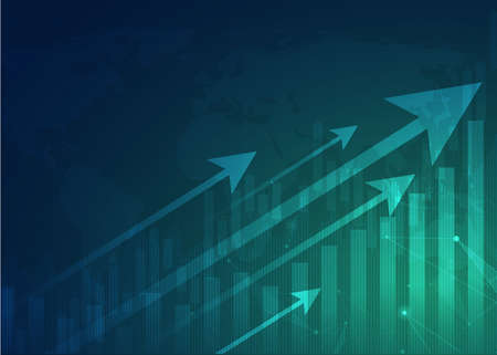 Business candle stick graph chart of stock market investment trading, Bullish point, Bearish point. trend of graph vector design.のイラスト素材