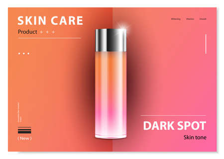 cosmetic cream and body lotion poster premium skin care products vector design.のイラスト素材