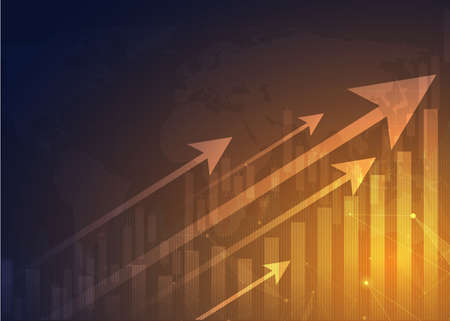 Business candle stick graph chart of stock market investment trading, Bullish point, Bearish point. trend of graph vector design.のイラスト素材